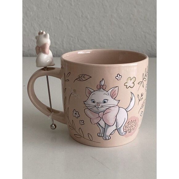 Disney The Aristocats Bonjour Marie Cat Kitten Mug With Stirrer Stir Wand NEW - Picture 6 of 8